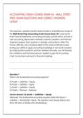 Wall Street Prep Accounting Crash Course Exam V4 &vert; Verified Questions & Answers 2026