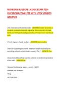 MICHIGAN BUILDERS LICENSE EXAM 700&plus; QUESTIONS COMPLETE WITH 100&percnt; VERIFIED ANSWERS