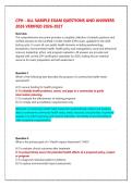 CPH Exam Practice Question Bank 2026&sol;2027 &vert; Certified in Public Health Verified Answers