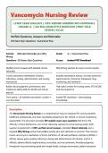 Vancomycin Nursing Review 2026&sol;2027 &vert; 350 Exam-Style Questions with Verified Answers and Rationales &vert; Graded A&plus; &vert; Guaranteed Pass