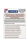 TEXAS WASTEWATER CLASS D CERTIFICATION EXAM STUDY GUIDE 2026 &ndash; COMPLETE QUESTIONS&comma; VERIFIED ANSWERS&comma; OPERATOR TRAINING NOTES&comma; LICENSING PREPARATION & REAL EXAM SUCCESS MATERIALS