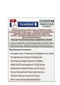 TEXAS WASTEWATER CLASS D CERTIFICATION EXAM STUDY GUIDE 2026 &ndash; COMPLETE QUESTIONS&comma; VERIFIED ANSWERS&comma; OPERATOR TRAINING NOTES&comma; LICENSING PREPARATION & REAL EXAM SUCCESS MATERIALS