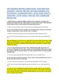 NSC DEFENSIVE DRIVING COURSE EXAM&ndash; QUESTIONS AND &NewLine;ANSWERS &vert; VERIFIED AND WELL DETAILED ANSWERS PLUS &NewLine;RATIONALES &vert; GUARANTEED PASS &vert; LATEST EXAM UPDATE &vert; &NewLine;EXAM PREP &vert; STUDY GUIDE &vert; PRACTICE TEST&vert; DOWNLOAD &NewLine;INSTANT PDF 