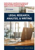 Solution Manual - Legal Research&comma; Analysis&comma; and Writing 5th Edition by Putman & Albright &vert;ISBN-13 978-0357619445 &vert;  All 19 Chapters Covered&comma; Verified Latest Edition