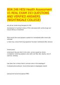BSN 246 HESI Health Assessment V1 REAL EXAM 193 QUESTIONS AND VERIFIED ANSWERS &lpar;NIGHTINGALE COLLEGE&rpar;
