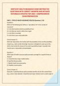 Kentucky Health Insurance License Exam Practice Test 2026 &vert; 300 Latest Practice Questions & Verified Answers with Detailed Rationales &vert; Complete Kentucky Health Insurance Producer License Study Guide &vert; DOI Regulations&comma; ACA&comma; Medicare&comma; Medicaid&comma; HIPAA & Hea