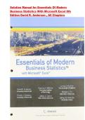 Solution Manual for Essentials Of Modern Business Statistics With Microsoft Excel 8th Edition David R&period; Anderson &comma;ISBN-13 &rlm; &colon; &lrm; 978-0357531136 - All Chapters 