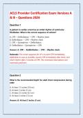 ACLS Provider Certification Exam Versions A & B &vert; Advanced Cardiovascular Life Support Question Bank
