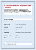 ACLS Provider Certification Exam Versions A & B &vert; Advanced Cardiovascular Life Support Question Bank