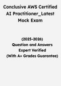 Conclusive AWS Certified AI Practitioner &vert; Latest Mock Exam &vert; Questions & Verified Answers &vert; Comprehensive AWS AI Certification Review PDF &vert; 2026