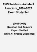 AWS Solutions Architect Associate 2026&ndash;2027 Exam Study Set &vert; Questions & Verified Answers &vert; Comprehensive AWS Certification Exam Review PDF &vert; 2026