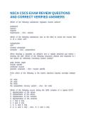 NSCA CSCS EXAM REVIEW QUESTIONS AND CORRECT VERIFIED ANSWERS