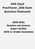AWS Cloud Practitioner 2026 Exam Questions Flashcards &vert; Questions & Verified Answers &vert; Comprehensive AWS Certification Exam Review Study Guide PDF &vert; 2026