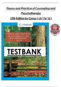TEST BANK FOR THEORY AND PRACTICE OF COUNSELING AND PSYCHOTHERAPY 10TH EDITION BY GERALD COREY ALL CHAPTERS 1- 17 COVERED COMPLETE VERIFIED QUESTIONS & 100&percnt; CORRECT ANSWERS &lpar;BEST ANSWERS&rpar; A&plus; GUARANTEED PASS&NewLine;