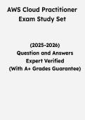 AWS Cloud Practitioner Test &vert; Questions & Verified Answers &vert; Comprehensive AWS Certification Exam Review Study Guide PDF &vert; 2026