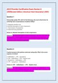 ACLS Provider Certification Exam Version A 2025 &vert; AHA Advanced Life Support Practice Bank