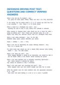 DEFENSIVE DRIVING POST TEST&period; QUESTIONS AND CORRECT VERIFIED ANSWERS
