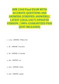 HIM 2360 Final EXAM WITH ACCURATE QUESTIONS AND ANSWERS &lpar;VERIFIED ANSWERS&rpar; &vert; LATEST &lpar;2026&sol;2027&rpar; UPDATED VERSION &vert; 100&percnt; GUARANTEED PASS &lbrace;JUST RELEASED&rcub;