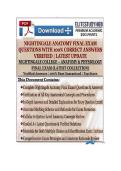 Nightingale Anatomy Final Exam Questions With 100&percnt; Correct Answers &vert; Verified &vert; Latest Update 