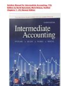 Solution Manual For Intermediate Accounting&comma; 11th Edition by David Spiceland&comma; Mark Nelson&comma;&vert; ISBN-13 &rlm; &colon; &lrm; 978-1265057473 &vert; Verified&NewLine;Chapters 1 - 21&vert; All Chapters &vert; Newest Edition 
