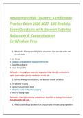 Amusement Ride Operator Certification Practice Exam 2026&ndash;2027 &vert; 100 Realistic Exam Questions with Answers&comma; Detailed Rationales & Comprehensive Certification Prep