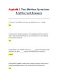 Asphalt 1 &ndash; Test Review Questions and Correct Answers