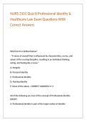 NURS 3101 Quiz 8 Professional Identity & Healthcare Law Exam Questions With Correct Answers 
