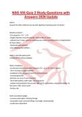 NSG 555 Quiz 2 Study Questions with Answers 2026 Update