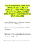 ZETA PHI BETA FINAL EXAM WITH ACCURATE QUESTIONS AND ANSWERS &lpar;VERIFIED ANSWERS&rpar; &vert; LATEST &lpar;2026&sol;2027&rpar; UPDATED VERSION &vert; 100&percnt; GUARANTEED PASS &lbrace;JUST RELEASED&rcub;