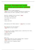 Strategic Management exam questions and answers updated 2026