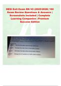 HESI Exit Exam RN V2 &lpar;2025&sol;2026&vert; 160&NewLine;Exam Review Questions & Answers &vert;&NewLine;Screenshots Included &vert; Complete&NewLine;Learning Companion &vert; Premium&NewLine;Success Edition