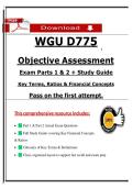 WGU D775&NewLine;Objective Assessment&NewLine;Exam Parts 1 & 2 &plus; Study Guide&NewLine;Key Terms&comma; Ratios & Financial Concepts&NewLine;Pass on the first attempt