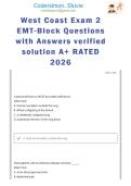 West Coast Exam 2 EMT-Block Questions with Answers verified solution A&plus; RATED 2026