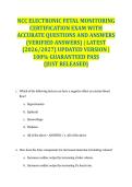 NCC ELECTRONIC FETAL MONITORING CERTIFICATION EXAM WITH ACCURATE QUESTIONS AND ANSWERS &lpar;VERIFIED ANSWERS&rpar; &vert; LATEST &lpar;2026&sol;2027&rpar; UPDATED VERSION &vert; 100&percnt; GUARANTEED PASS &lbrace;JUST RELEASED&rcub;