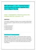 Galen NSG 3100 Exams 1 2 & 3 &vert; Nursing Practice Actual Questions & Answers Bank