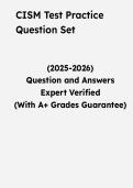 CISM Test Practice Question Set &vert; Questions & Verified Answers &vert; Comprehensive ISACA Certified Information Security Manager Exam Review Study Guide PDF &vert; 2026