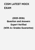 CISM Latest Mock Exam &vert; Questions & Verified Answers &vert; Comprehensive ISACA Certified Information Security Manager Exam Review Study Guide PDF &vert; 2026