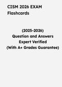 CISM Exam Study Set &vert; Questions & Verified Answers &vert; Comprehensive ISACA Certified Information Security Manager Exam Review Study Guide PDF &vert; 2026