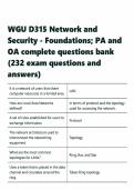 WGU D315 Network and Security - Foundations&semi; PA and OA complete questions bank &lpar;232 exam questions and answers&rpar; 
