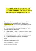 NUR 242 FINAL EXAM QUESTIONS AND&NewLine;VERIFIED ANSWERS &vert; UPDATED 2026-2027&NewLine;&vert; GRADED A&plus; &vert; NEW VERSION &vert; GALEN