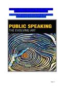 Public Speaking&colon; The Evolving Art&comma; 5th Edition &colon; Exam Prep Test Bank &semi; Verified Practice Questions & Answer Guide &vert; Speech Confidence&comma; Listening & Speech Preparation Chapters