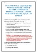 CGSC F100 ACTUAL EXAM PREP 2026&NewLine;ALL QUESTIONS AND CORRECT&NewLine;DETAILED ANSWERS WITH&NewLine;RATIONALES ALREADY A GRADED&NewLine;WITH EXPERT FEEDBACK &vert;NEW AND&NewLine;REVISED&NewLine;