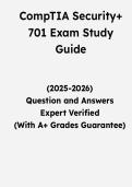 CompTIA Security&plus; 701 Exam Study Guide &vert; Questions & Verified Answers &vert; Comprehensive CompTIA Security&plus; SY0-701 Certification Exam Review Study Guide PDF &vert; 2026