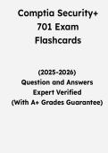 CompTIA Security&plus; 701 Exam Flashcards &vert; Questions & Verified Answers &vert; Comprehensive CompTIA Security&plus; SY0-701 Certification Exam Review Study Guide PDF &vert; 2026