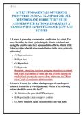 ATI RN FUNDAMENTALS OF NURSING&NewLine;PROCTORED ACTUAL EXAM PREP 2026 ALL&NewLine;QUESTIONS AND CORRECT DETAILED&NewLine;ANSWERS WITH RATIONALES ALREADY A&NewLine;GRADED WITH EXPERT FEEDBACK &vert;NEW AND&NewLine;REVISED