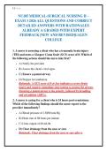 NU185 MEDICAL-SURGICAL NURSING II &ndash;&NewLine;EXAM 3 2026 ALL QUESTIONS AND CORRECT&NewLine;DETAILED ANSWERS WITH RATIONALES&NewLine;ALREADY A GRADED WITH EXPERT&NewLine;FEEDBACK &vert;NEW AND REVISED&vert;GALEN&NewLine;COLLEGE&NewLine;