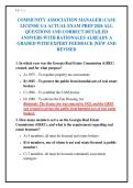 COMMUNITY ASSOCIATION MANAGER &lpar;CAM&rpar;&NewLine;LICENSE GA ACTUAL EXAM PREP 2026 ALL&NewLine;QUESTIONS AND CORRECT DETAILED&NewLine;ANSWERS WITH RATIONALES ALREADY A&NewLine;GRADED WITH EXPERT FEEDBACK &vert;NEW AND&NewLine;REVISED