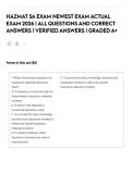 HAZMAT 5A EXAM NEWEST EXAM ACTUAL EXAM 2026 &vert; ALL QUESTIONS AND CORRECT ANSWERS &vert; VERIFIED ANSWERS &vert; GRADED A&plus;