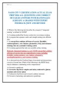 NASM CPT-7 CERTIFICATION ACTUAL EXAM&NewLine;PREP 2026 ALL QUESTIONS AND CORRECT&NewLine;DETAILED ANSWERS WITH RATIONALES&NewLine;ALREADY A GRADED WITH EXPERT&NewLine;FEEDBACK &vert;NEW AND REVISED
