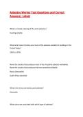 Asbestos Worker Test Questions and Correct Answers&vert; Latest